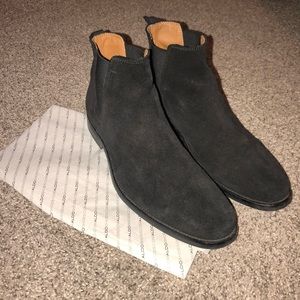 Aldo black suede chelsea boots